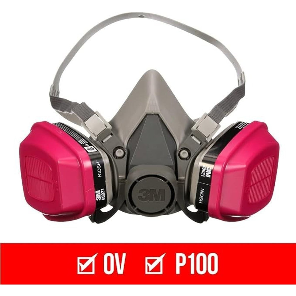 3M 65021 Performance Multi-Purpose Half Face Reusable Respirator OV/P100 Medium