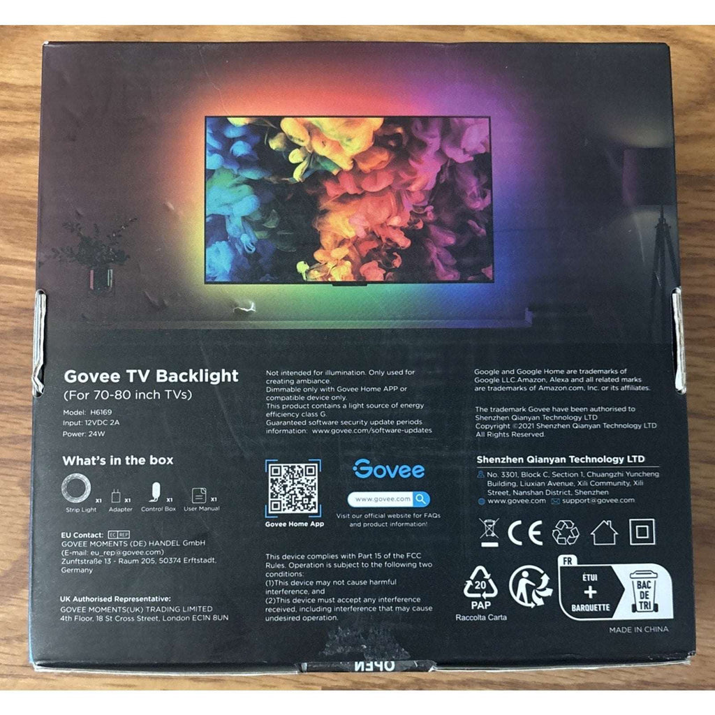 Govee RGBIC TV LED Backlight for 70-80 inch TVs App & Voice Control, Music Sync
