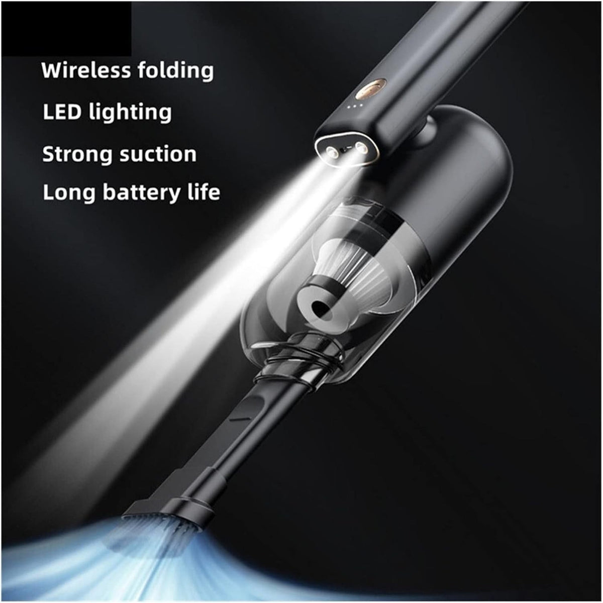 TESLA Handheld Cordless Vacuum Car Auto Home Folding w Dual LED Light High Power