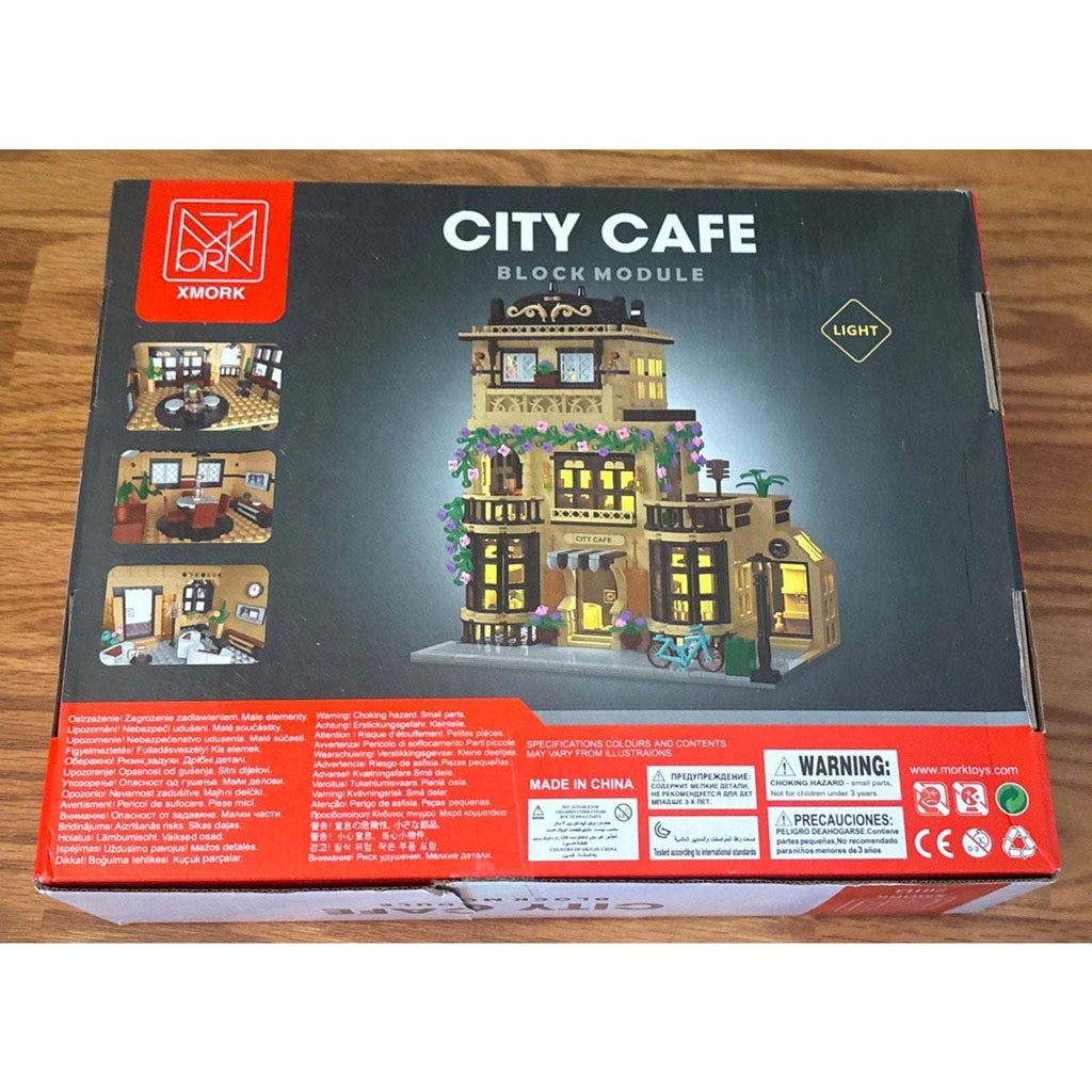 20113 City Café Building Blocks Set with Lights, 3 Levels XMORK 1443PC City Cafe