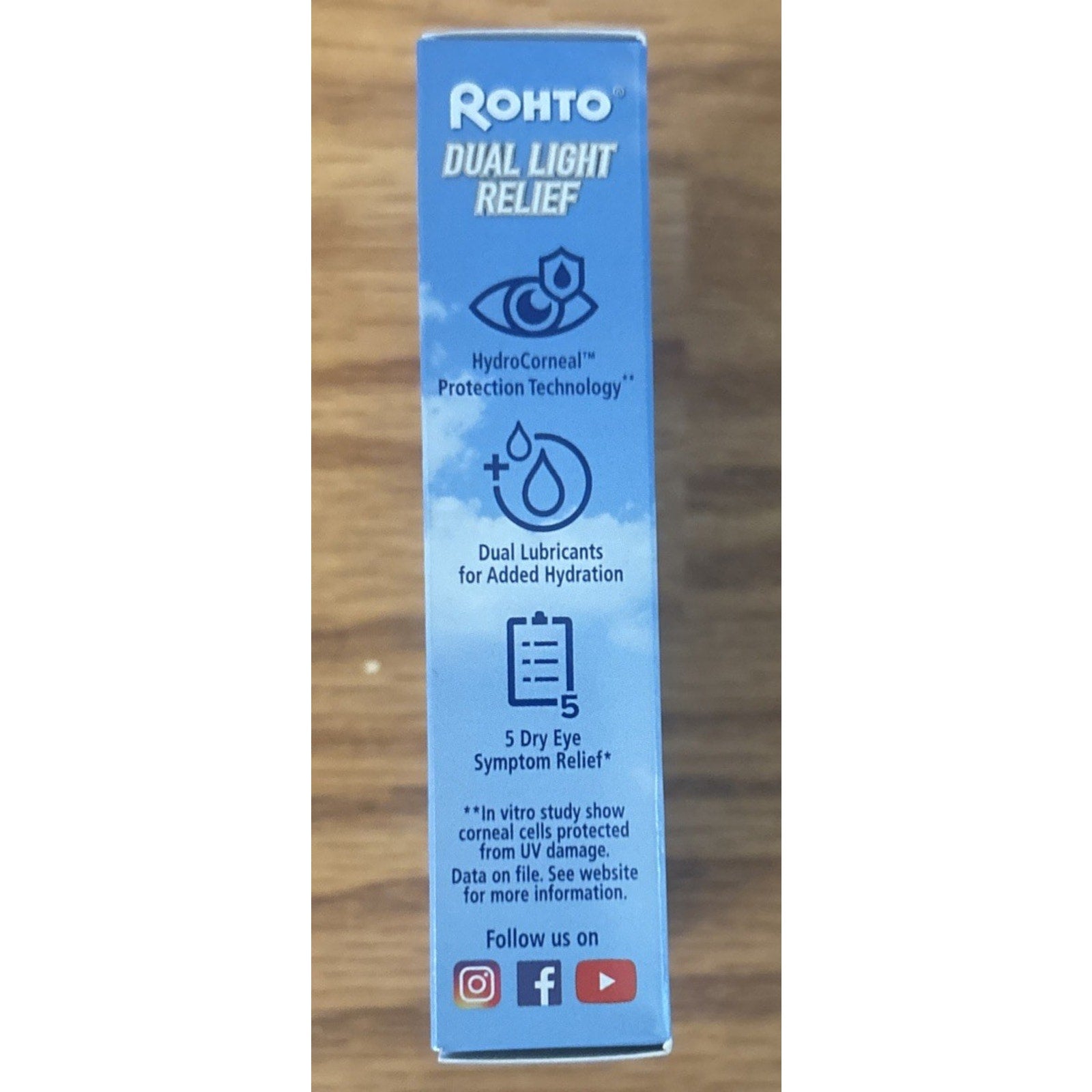 2 Pack Rohto Dual Light Relief Cooling Lubricant Eye Drops, 0.6 fl oz Exp 12/26