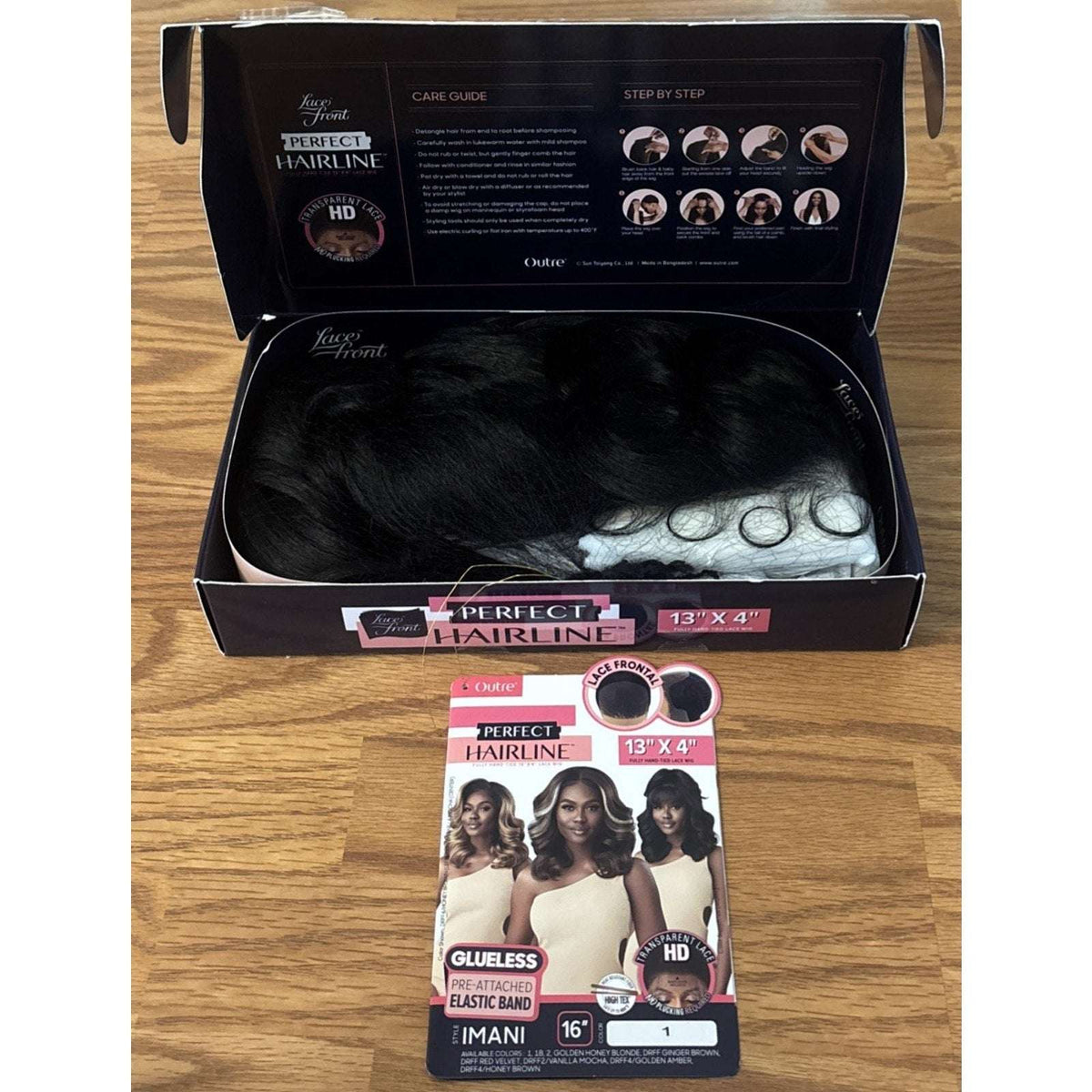Outre Perfect Hairline Synthetic Hair 13X4 HD Lace Front Wig IMANI #1 Jet Black