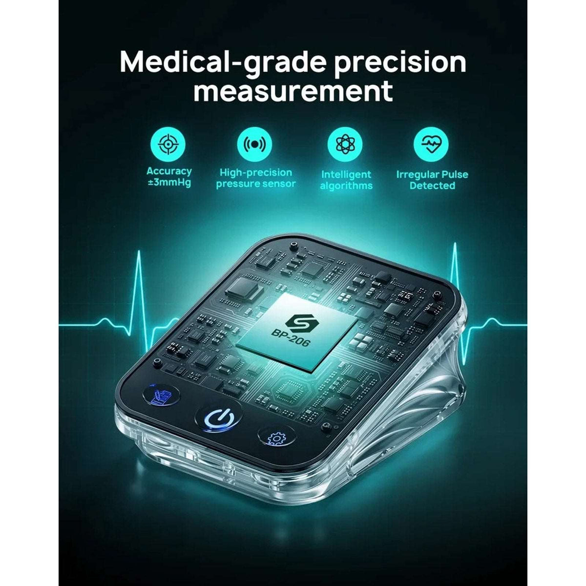 RunStar Smart Blood Pressure Monitor w/ 8.6"-16.5" Upper Arm BP Cuff, Dual Users