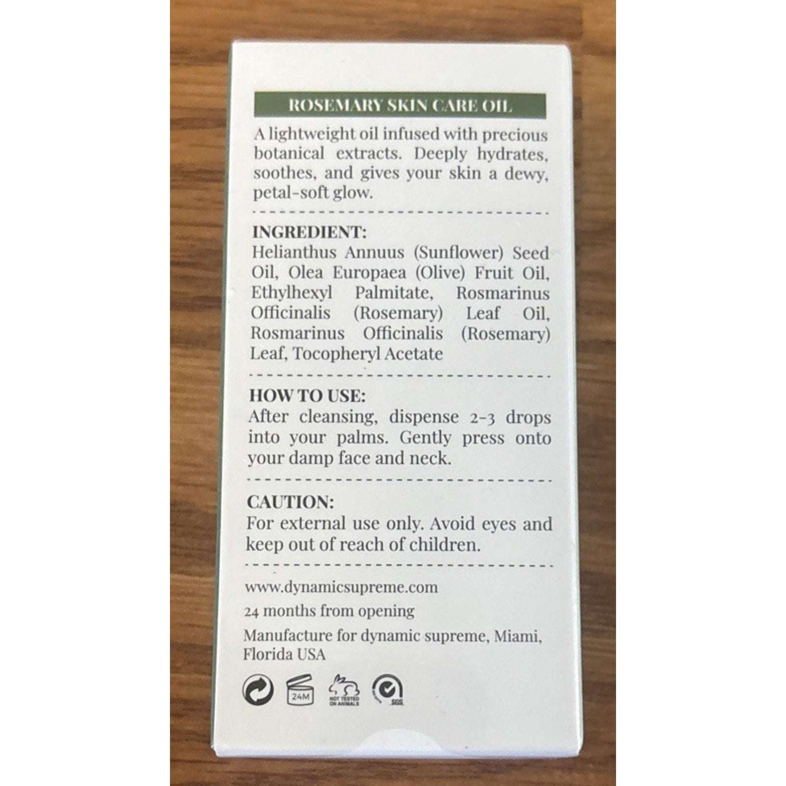 Dynamic Gemstone Ultra Hydrating Rosemary Facial Skin Care Oil 30ml / 1oz SEALED