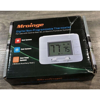 Mroinge Digital LCD Non Programmable Thermostat for Home - 2 Heat / 2 Cool M711