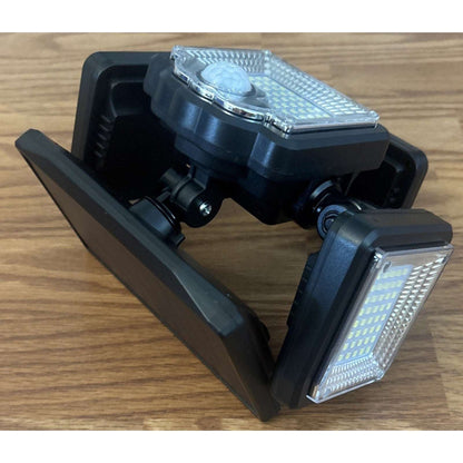 Solar Powered Motion Sensor LED Lights Outdoor 4 Head Adjustable Angle w/ Remote