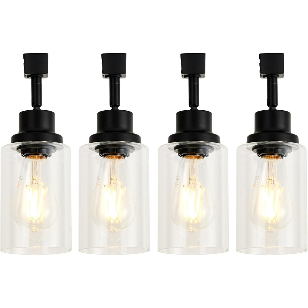 4 Pack H Track Lighting Heads E26 Track Light Heads Modern Glass Pendant Lights