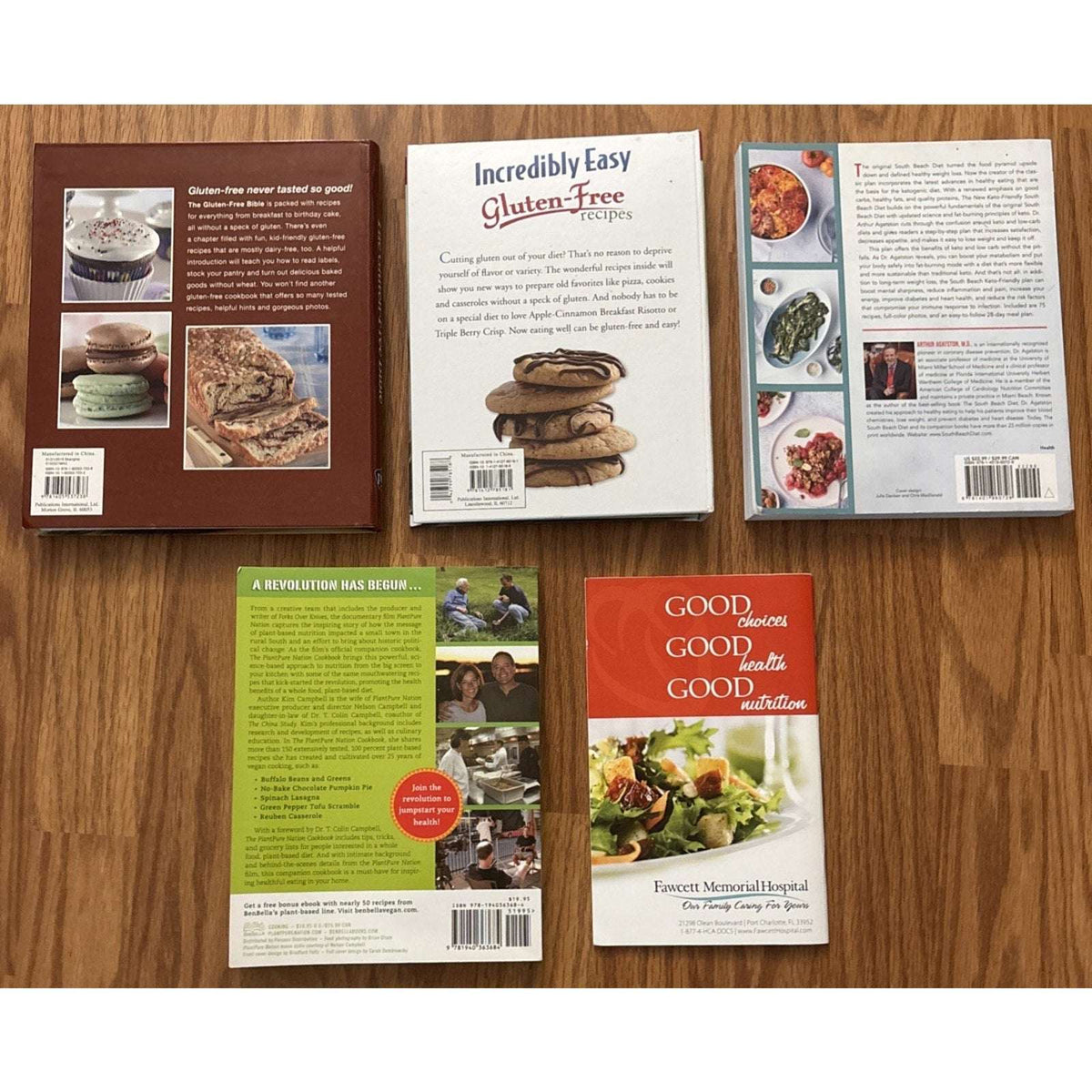 5 Book/Cookbook Lot Diet Gluten-Free Heart Healthy Plant-Based South Beach Keto