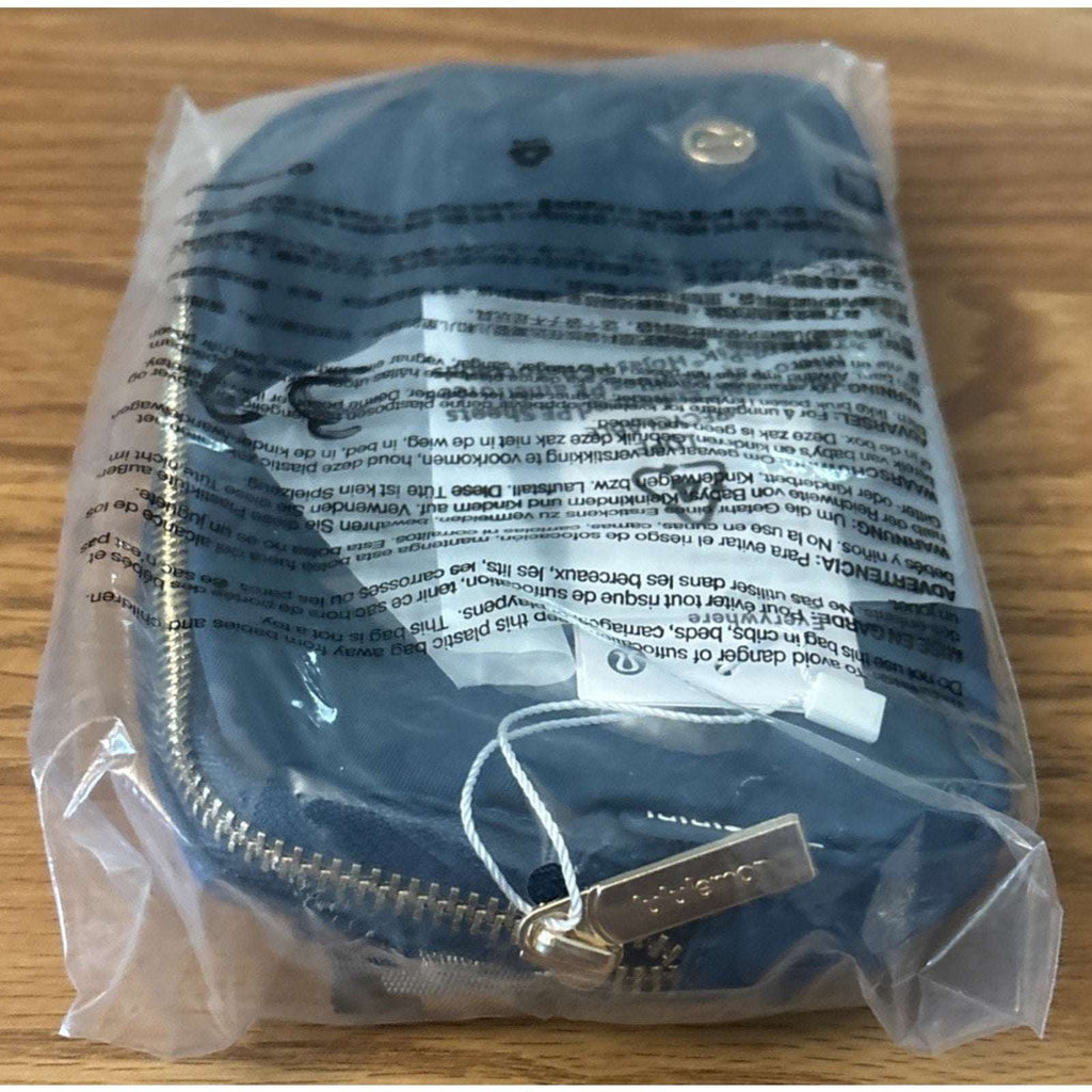NWT Lululemon Everywhere Belt Bag 1L Teal/Gold Wordmark Crossbody Waist Pack