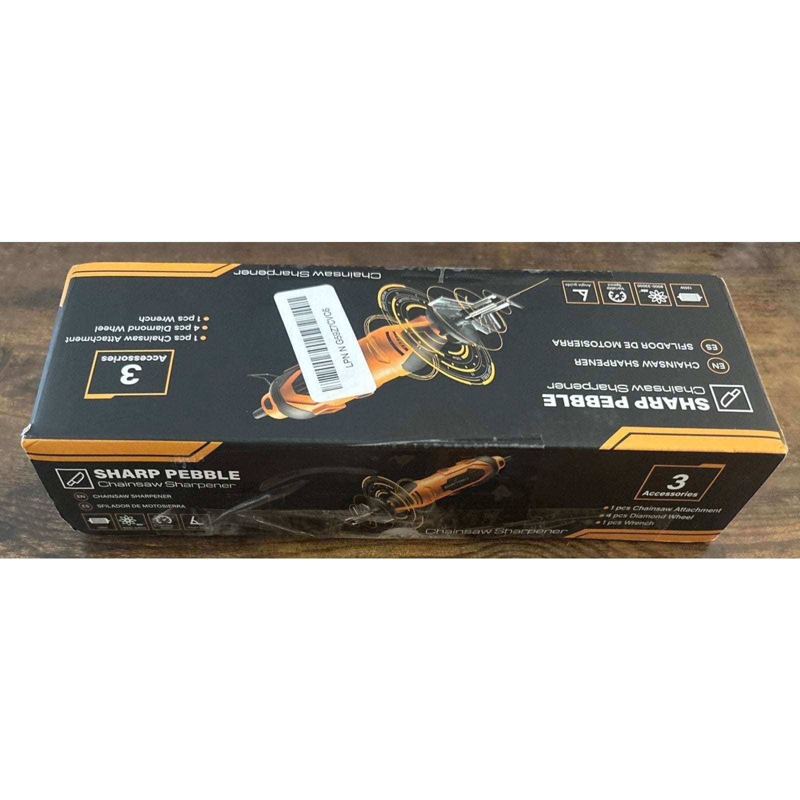 135W Sharp Pebble Electric Chainsaw Sharpener Kit 4PC Diamond Wheel Angle Guide