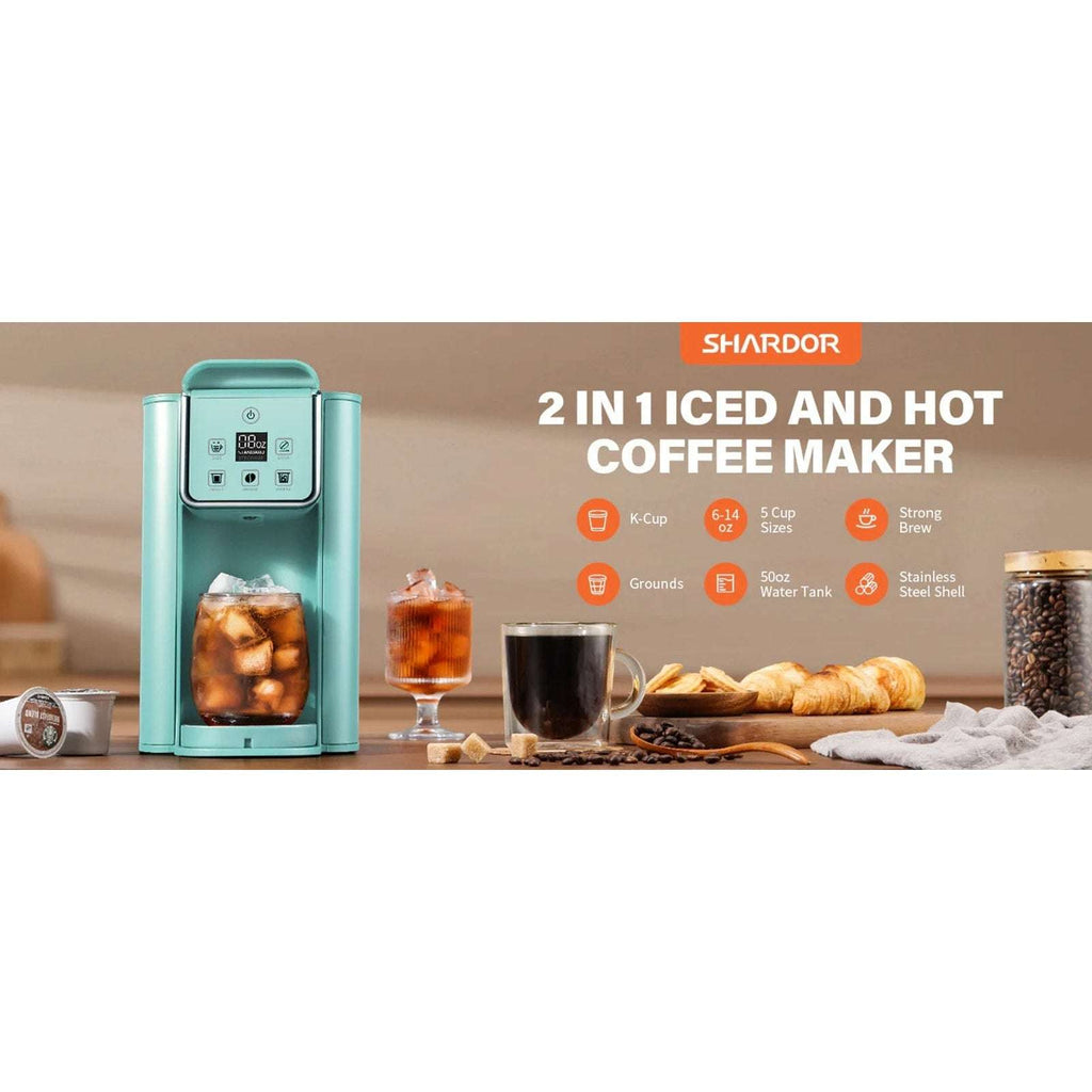 SHARDOR Single Serve Coffee Maker, Hot & Iced Coffee Machine K Cup, Pod & Ground