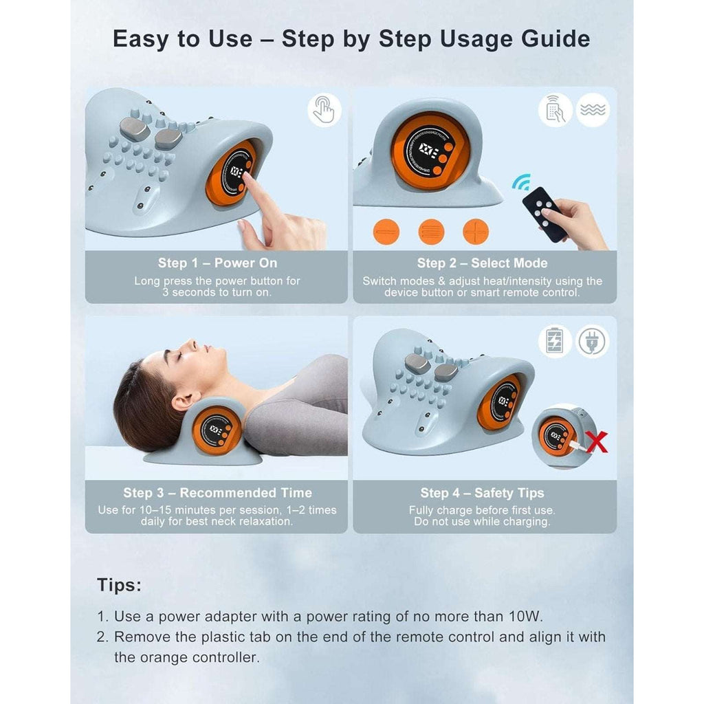 Upgraded Neck Shoulder Massager Device with Heat, Pulse & Vibration Rechargeable