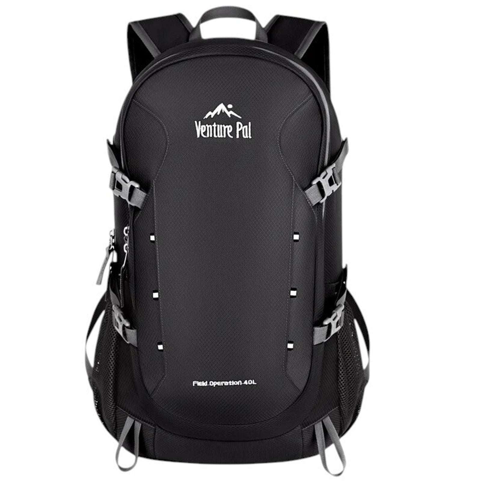 HIKING BACKPACK Lightweight Travel Daypack Black 40L VENTURE PAL Field Operation