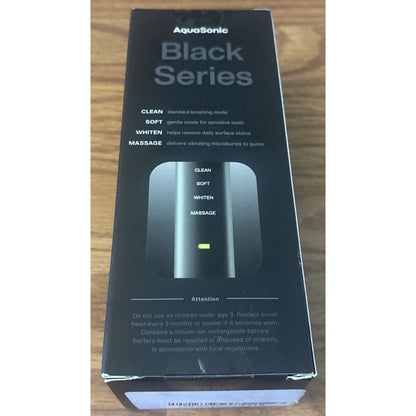 Aquasonic Black Series Electric Toothbrush Ultra Whitening + Case, 8 Heads ADA