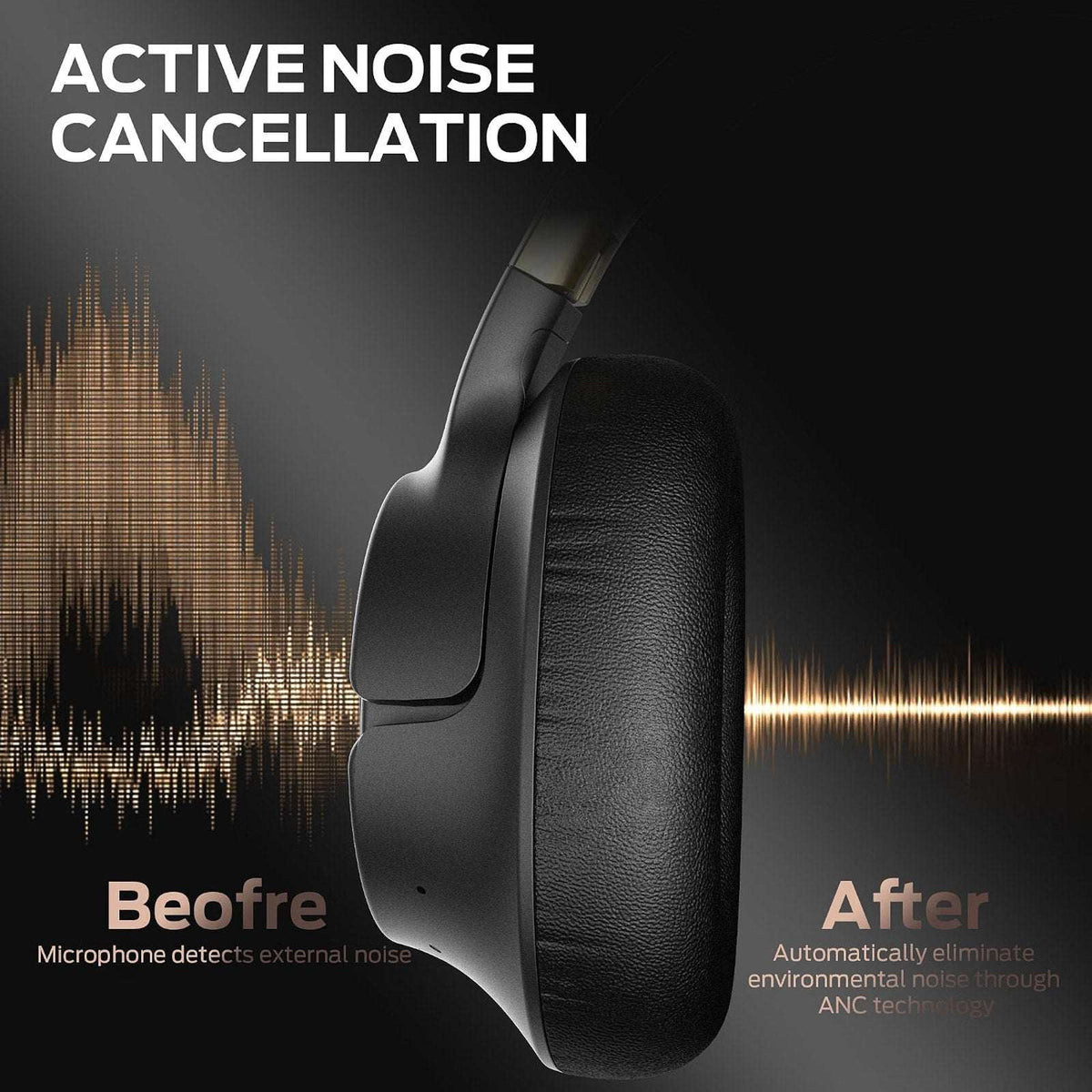 Monster Persona SE ANC Over Ear Bluetooth Headphones Wireless HiFi Bass Mic 60H