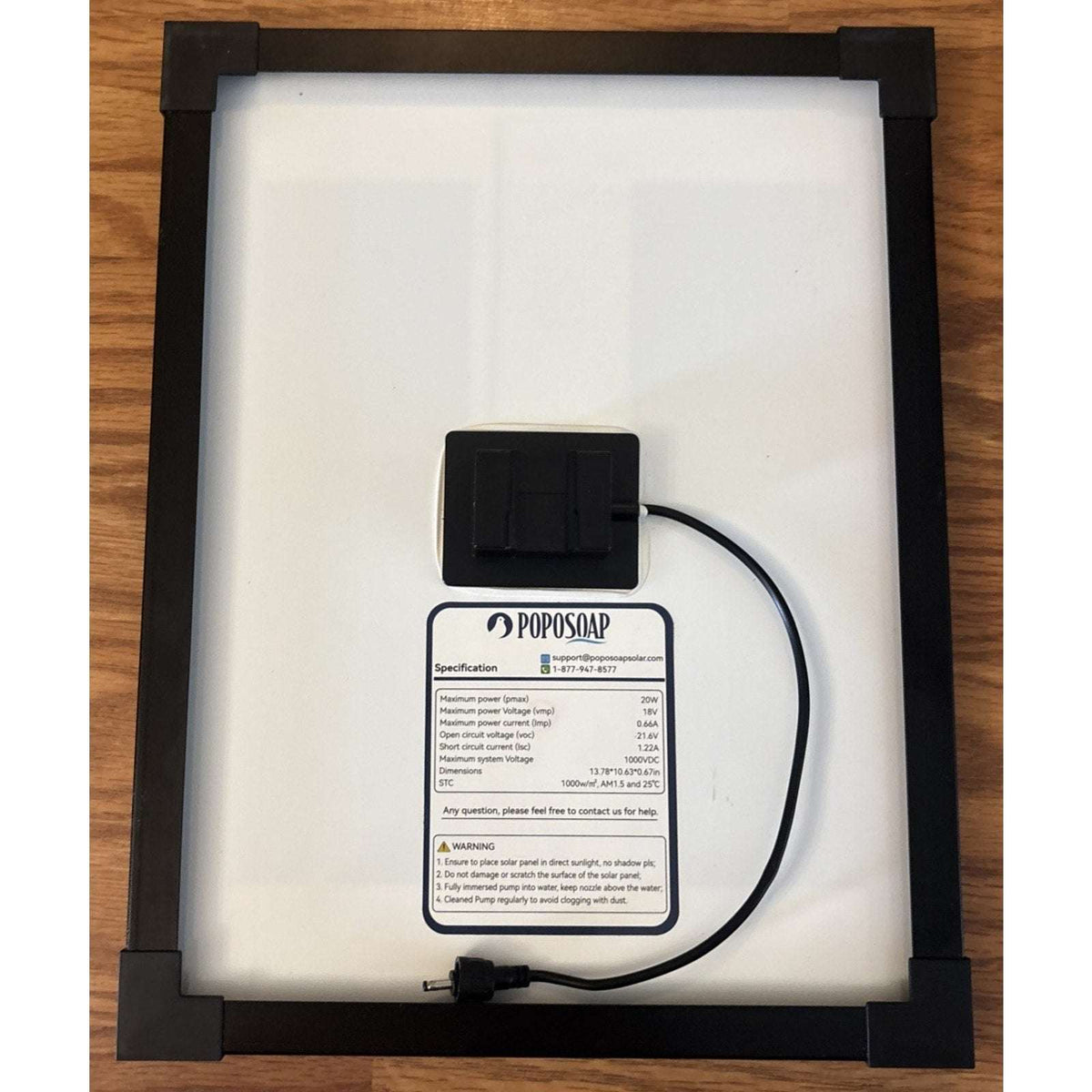 POPOSOAP 20W Solar Fountain Water Pump, 280GPH Submersible w/ Flow Control Valve