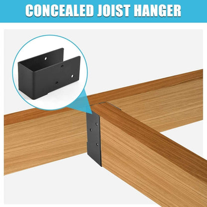 24 Concealed Joist Hanger Flange Powder-Coated Steel Bracket for 2x4" Beam Swing