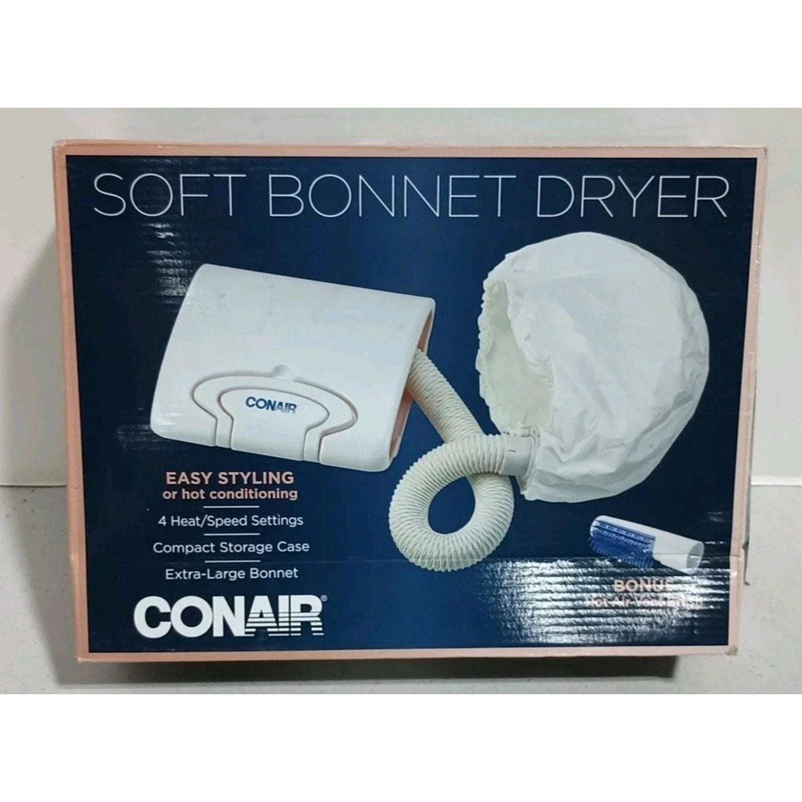 Conair Soft Bonnet Hair Dryer Styling Cap 4 Heat/Speed Settings & Volume Brush