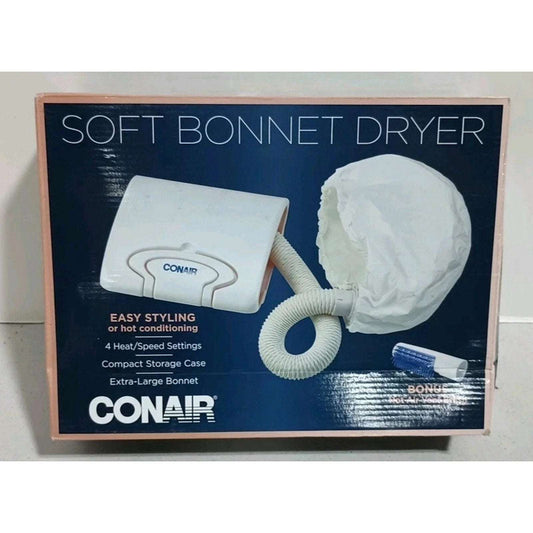 Conair Soft Bonnet Hair Dryer Styling Cap 4 Heat/Speed Settings & Volume Brush