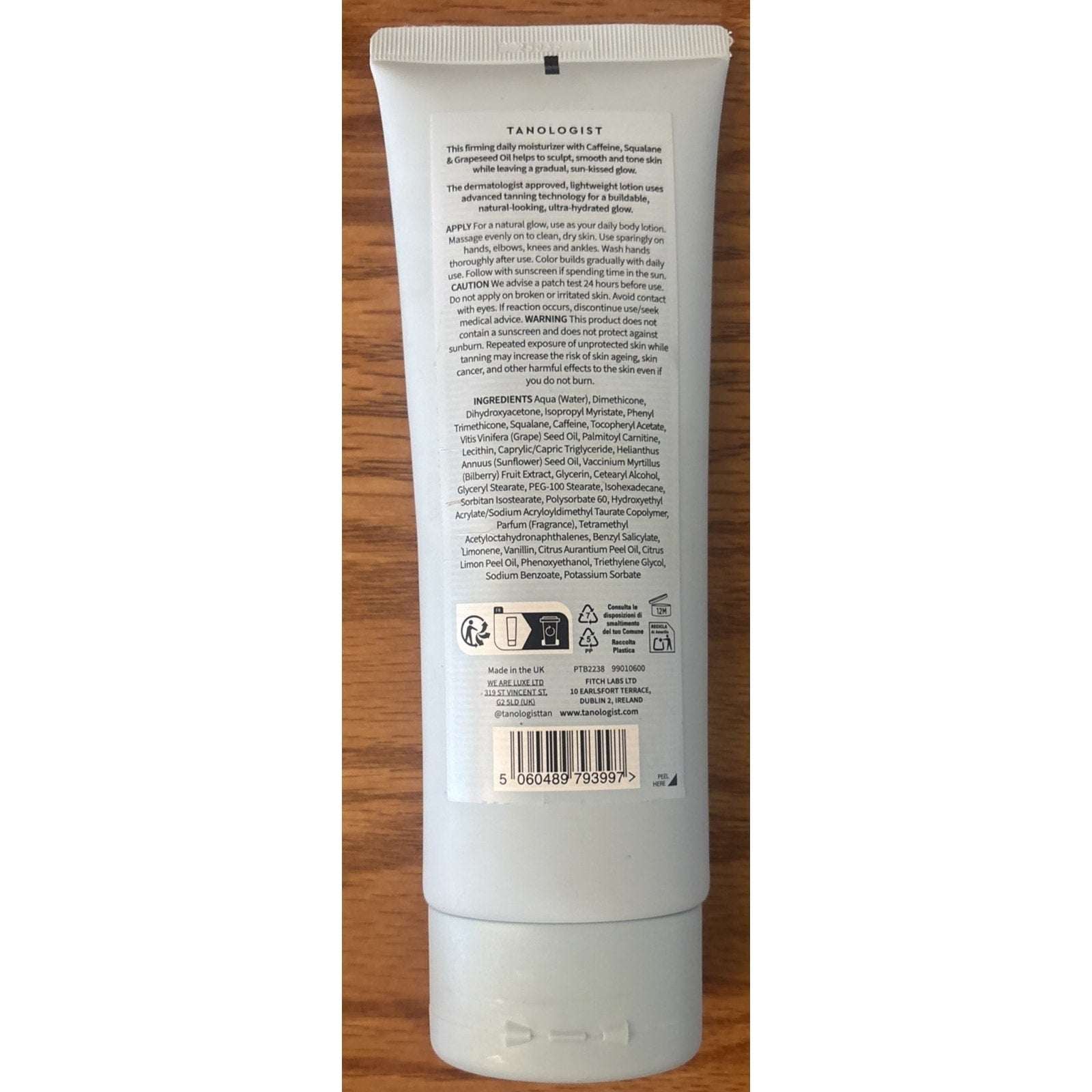 Tanologist Firming Daily Glow Light/Medium Gradual Self Tan Lotion Streak Free