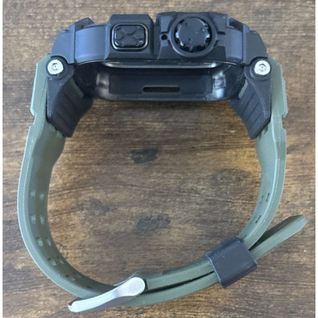ULTIMAL Rugged Shockproof Case +Band for Apple Watch 45mm Series 9/8/7 ArmyGreen