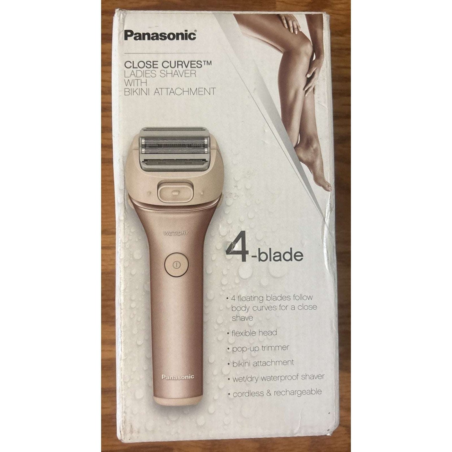 Panasonic Close Curves Wet/Dry Ladies Shaver 4-Blade w Bikini Attachment Trimmer