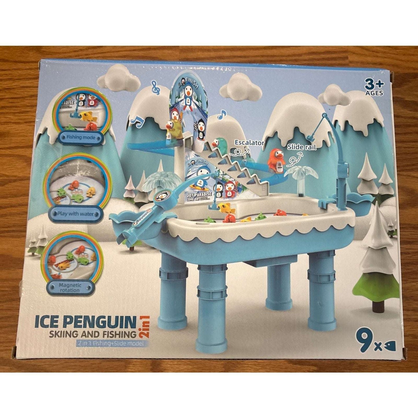 Kids Ice Penguin Splash Pond Toddler Fishing & Skiing Water Mini Activity Table