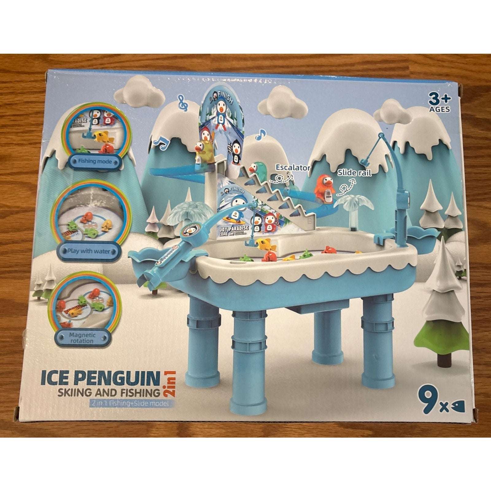 Kids Ice Penguin Splash Pond Toddler Fishing & Skiing Water Mini Activity Table