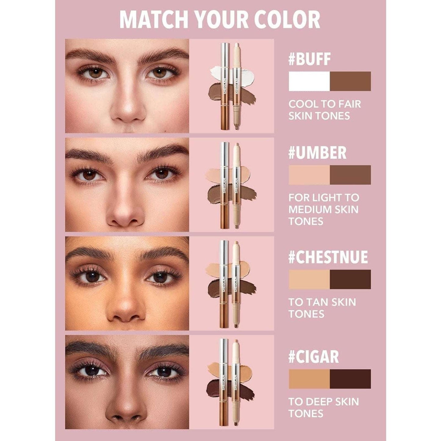 SHEGLAM Fine Line 2In1 Dual Contour & Highlight Pen Long Lasting Waterproof BUFF