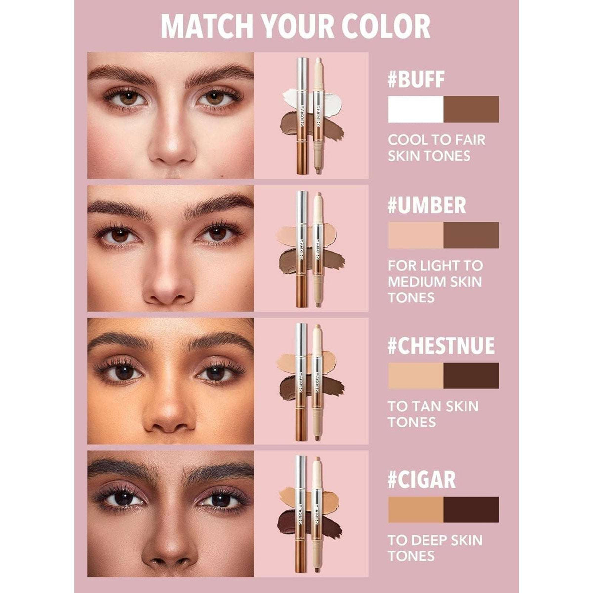 SHEGLAM Fine Line 2In1 Dual Contour & Highlight Pen Long Lasting Waterproof BUFF