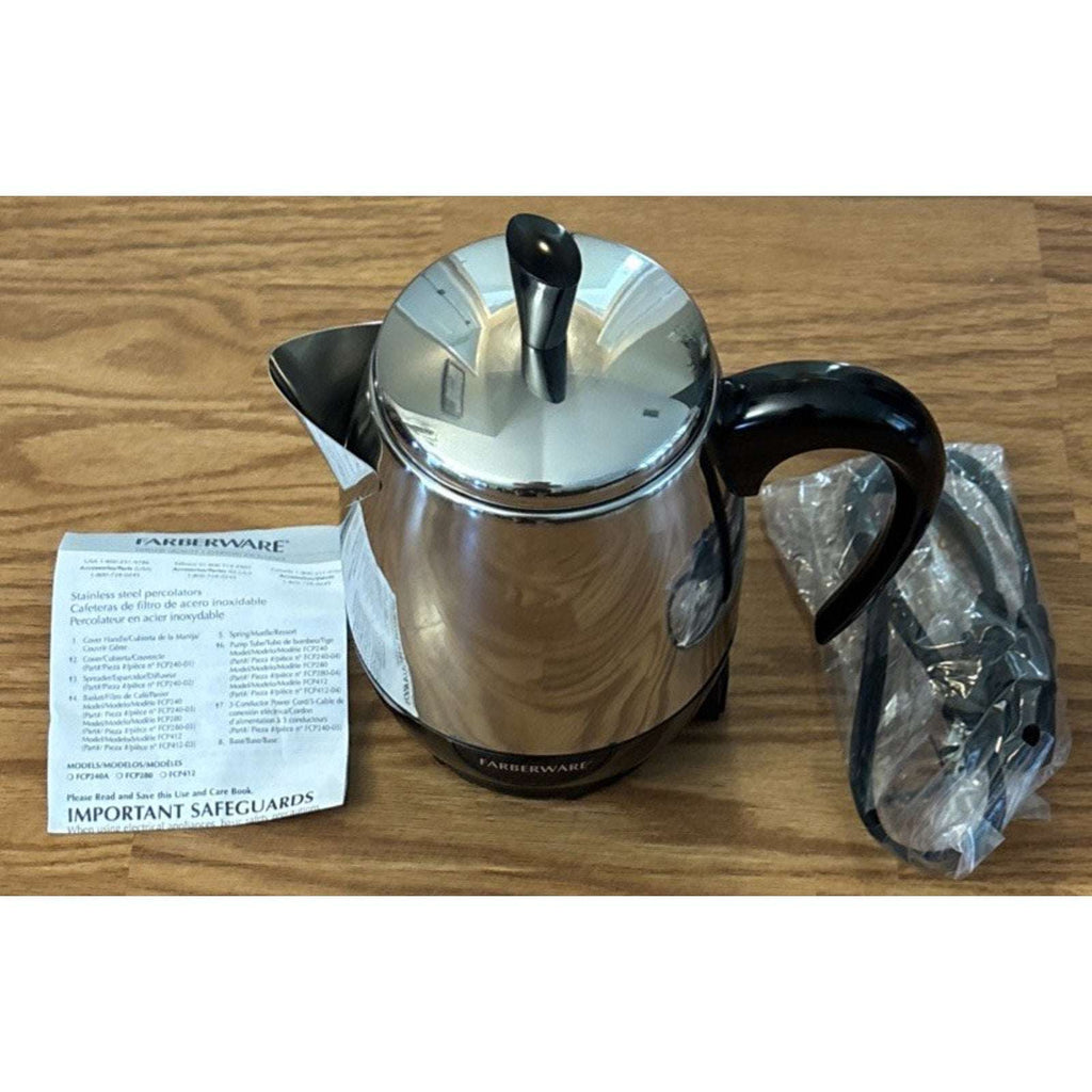Farberware Electric Coffee Percolator FCP240 Stainless Steel Basket Automatic