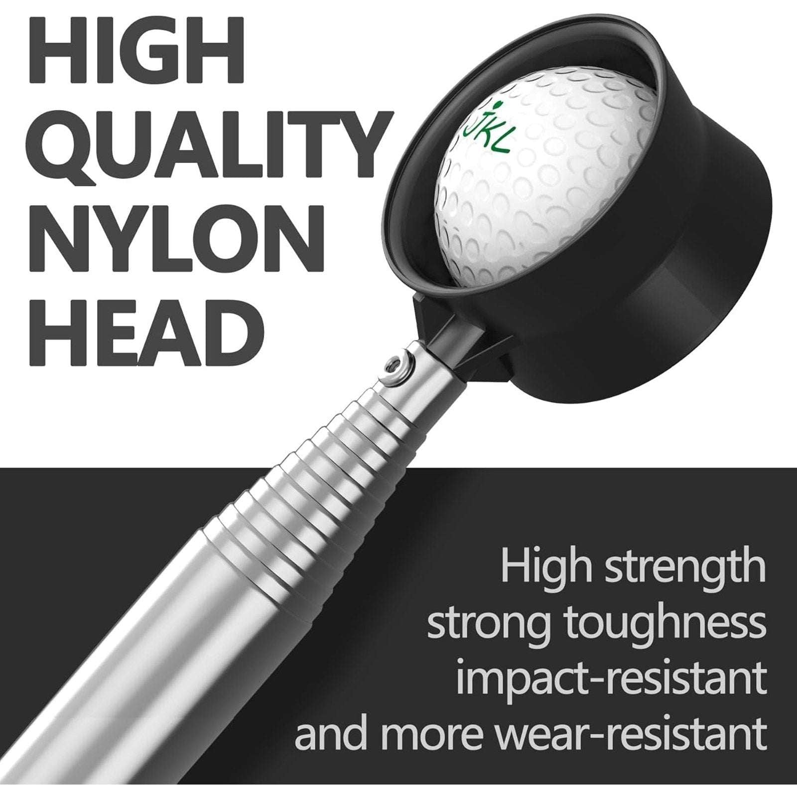 JKL 9Ft Two-Sided Telescopic Golf Ball Retriever for Water Stainless Steel Shaft