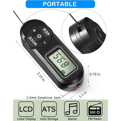 ZHIWHIS Portable FM Radio & Earphones Best Reception Sleep Timer Battery Operat