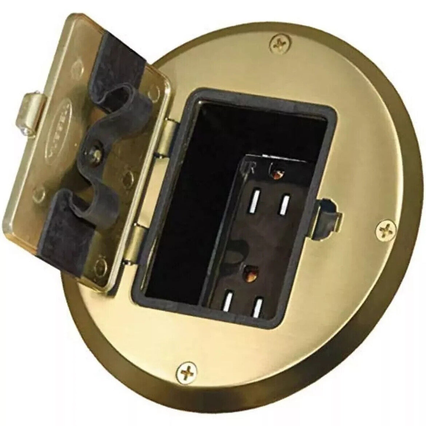 RACO Hubbell Floor Box Kit (Floor Receptacle) Polished Brass 6239BP