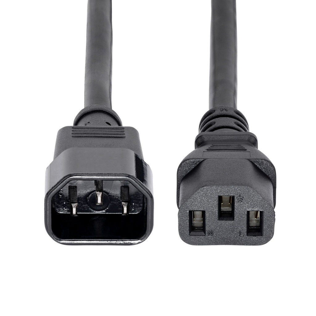 5PC StarTech.com AC Power Cord Extension IEC 60320 C14 to C13 14AWG 15A 125V 3ft