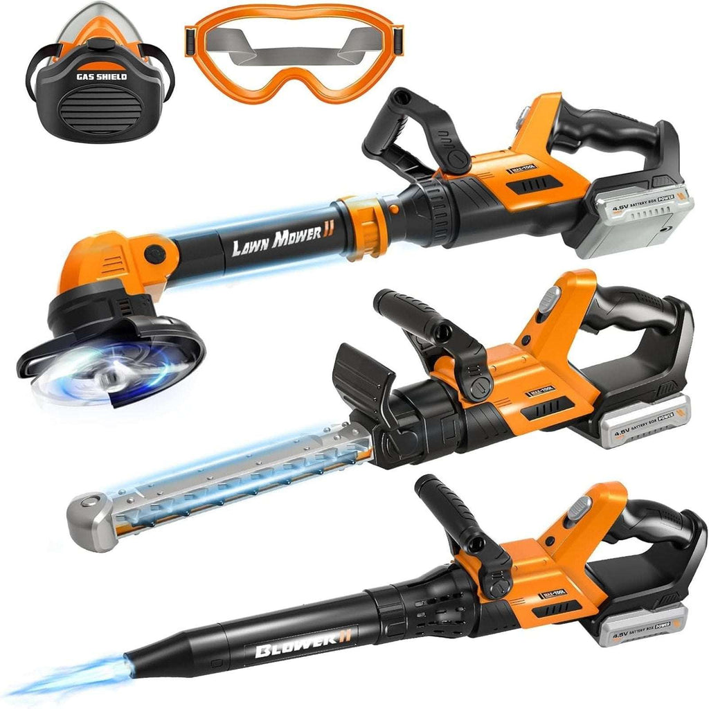 Kids Power Lawn Tool Set 3-in-1 w/ Sounds & Lights Weed Wacker, Trimmer & Blower