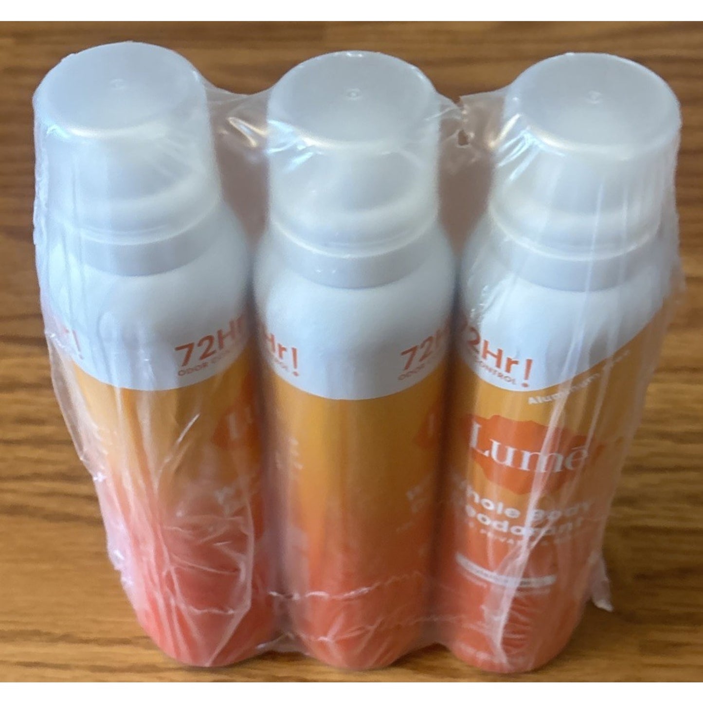 3 Pack Lume Whole Body Invisible Deodorant Spray 72-Hour Clean Tangerine 3.6oz