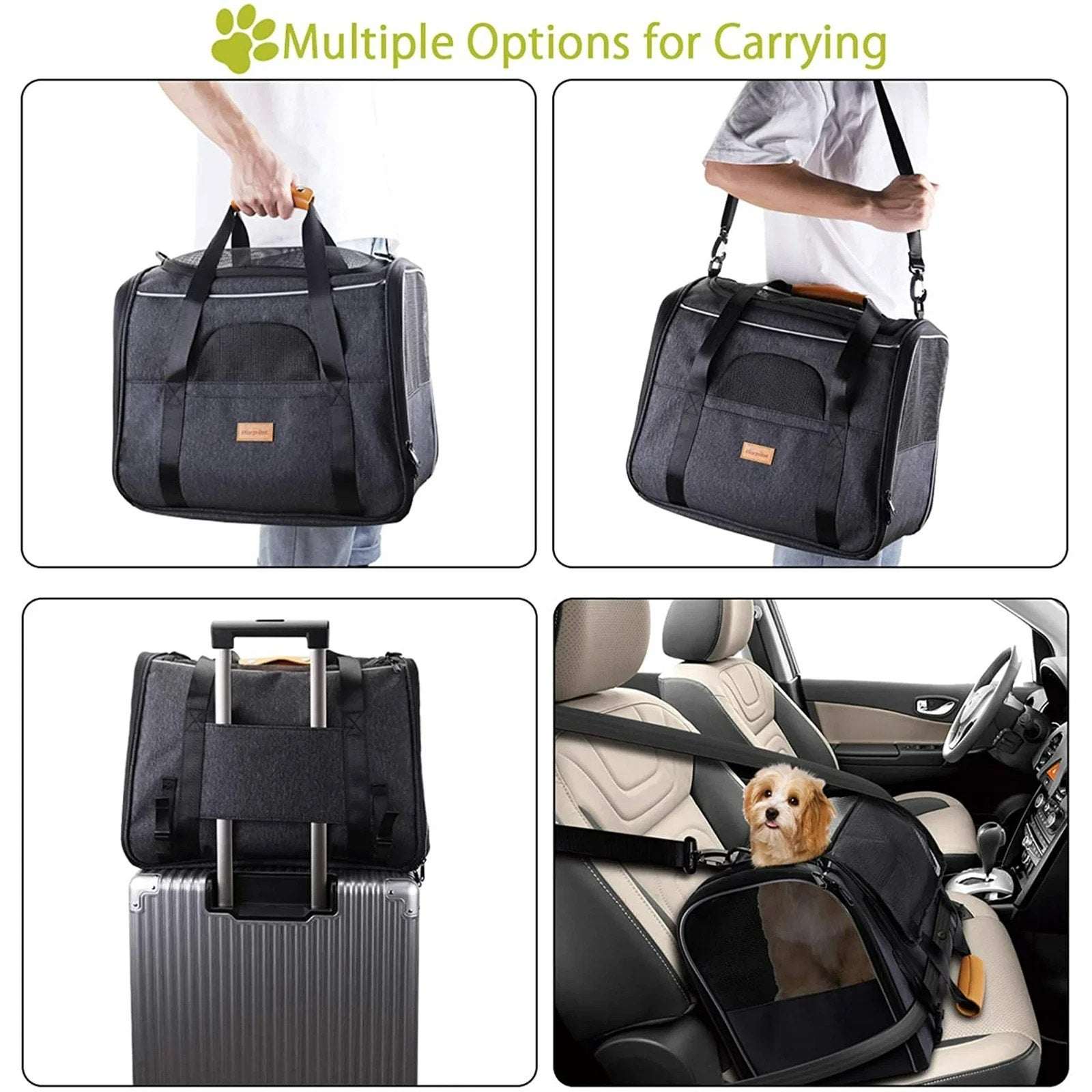 Morpilot Pet Carrier, Portable Travel Bag for Cats/Small Dogs Airline Approved