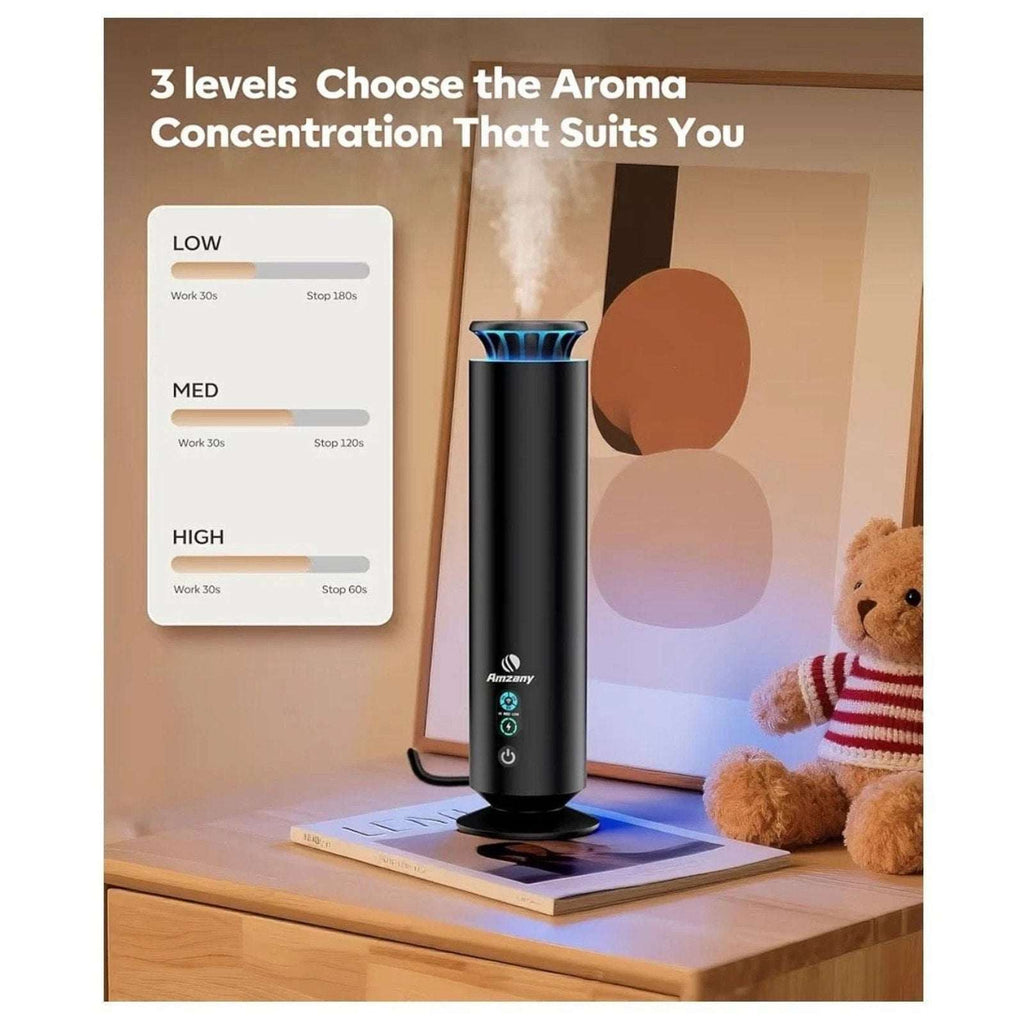 Amzany Pro Waterless Essential Oil Scent Diffuser w Remote & 7-Color LED Light