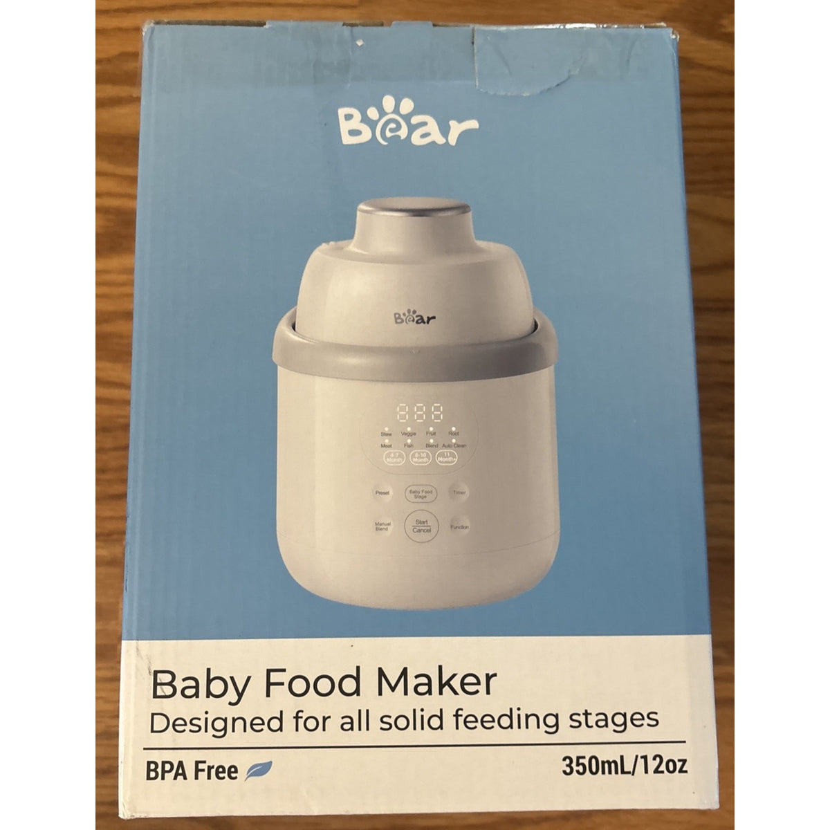 NEW Bear NutriEase All Stage Stainless Steel Baby Food Maker Steamer and Blender