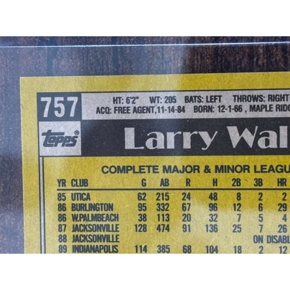 1990 Topps #757 Larry Walker RC Montreal Expos HOF