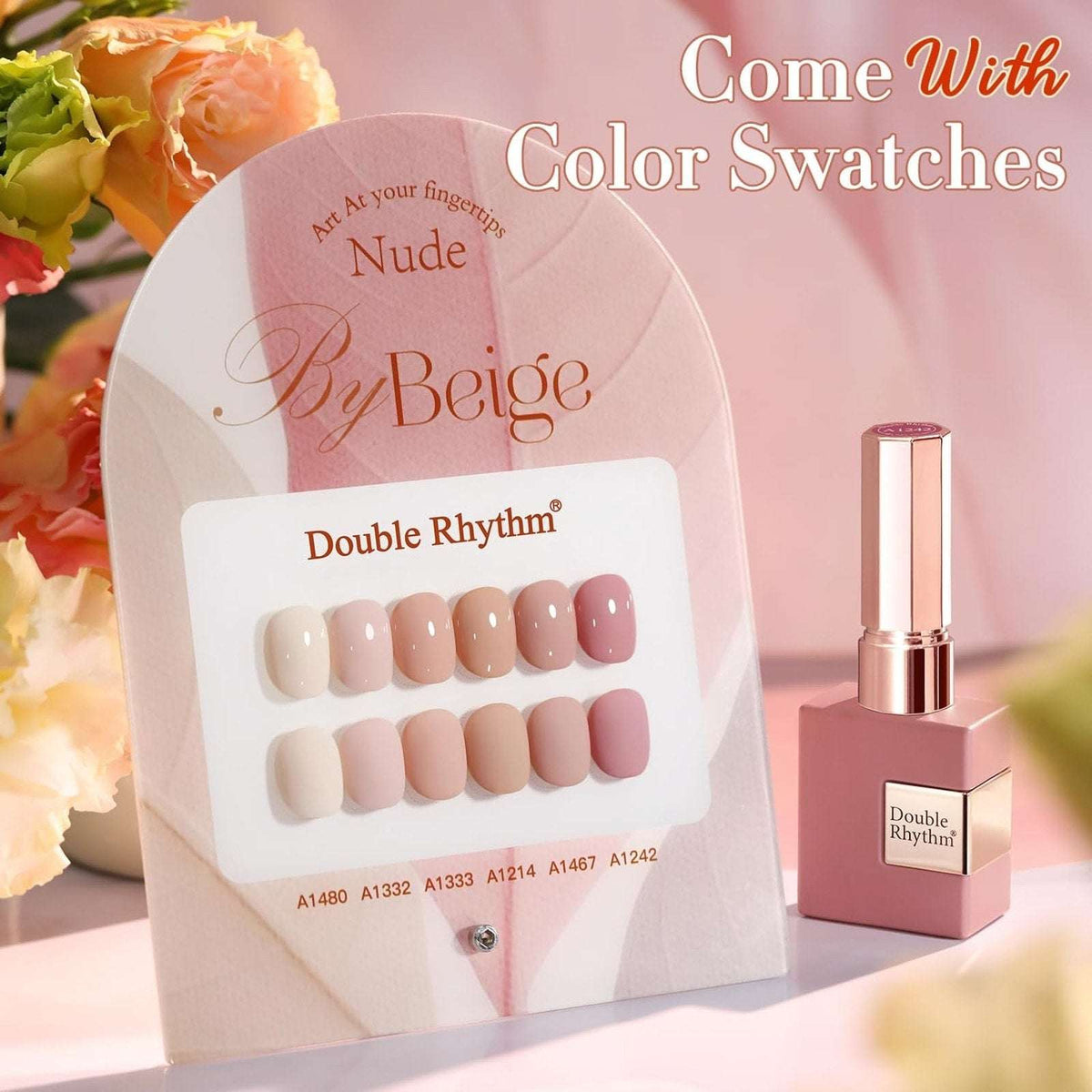 Double Rhythm 6 Pcs 15 ML Gel Polish Set(Pack of 6) Nude Beige Pink Neutral Rose