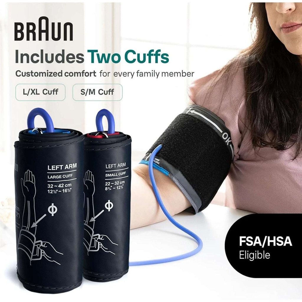 Braun ExactFit 3 Blood Pressure Monitor Large Display 2 Cuffs 80 Memory Slots