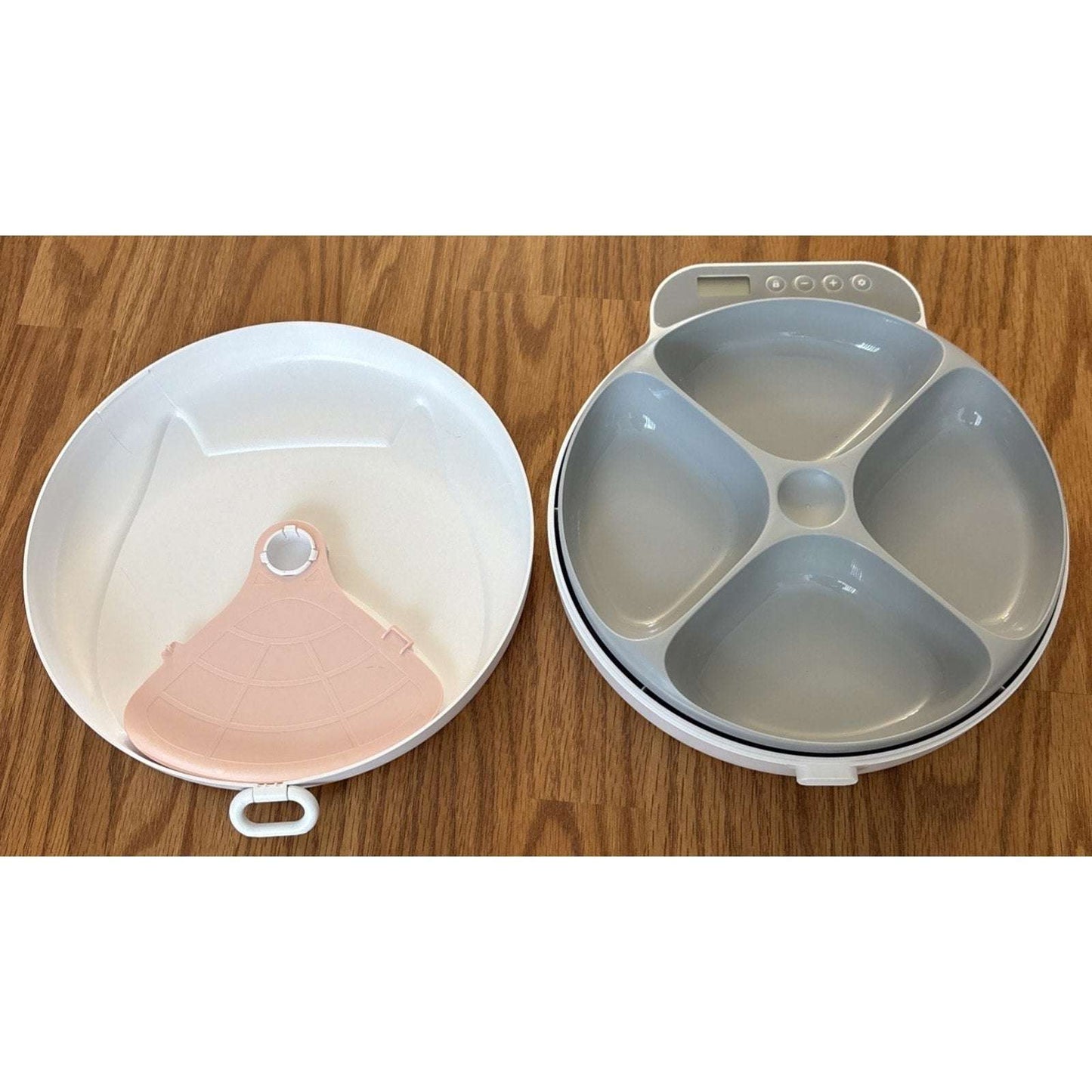 Automatic Cat 4 Tray Feeder Wet/Dry Food Portable Cordless Dog Food Dispenser