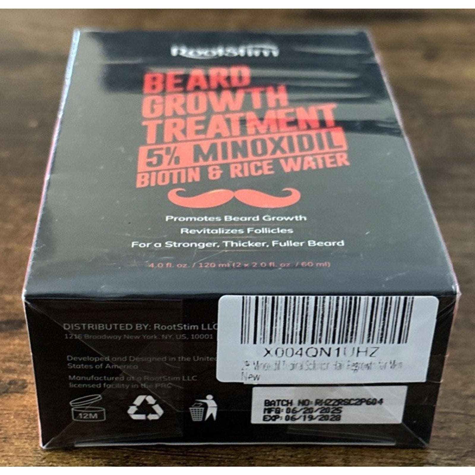 RootStim 5% Minoxidil Beard Regrowth Serum Spray for Men w/ Biotin 4 fl oz 06/28