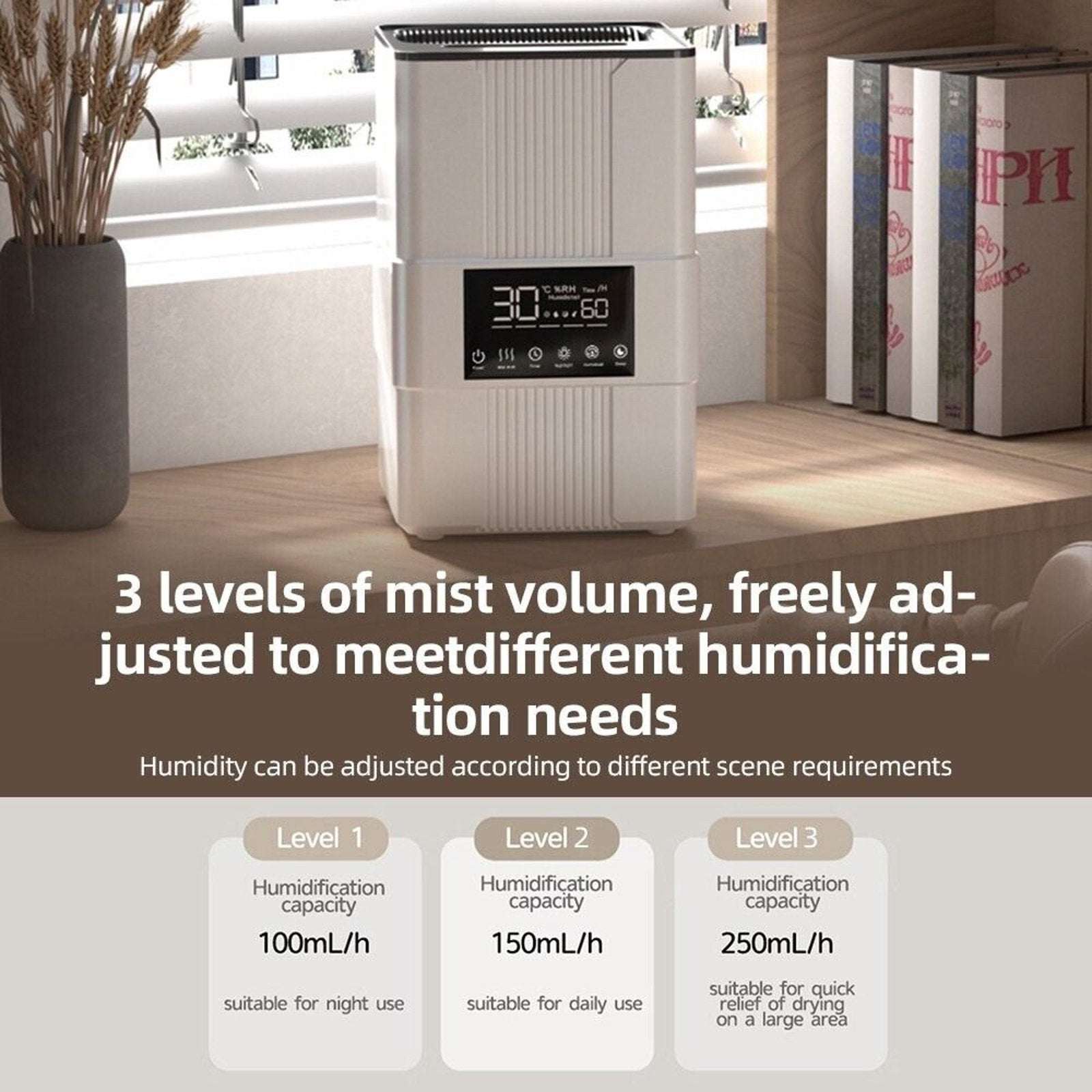 Flame Humidifier Top Fill Remote Control Large 3.5L LED Cool Mist Aroma Diffuser