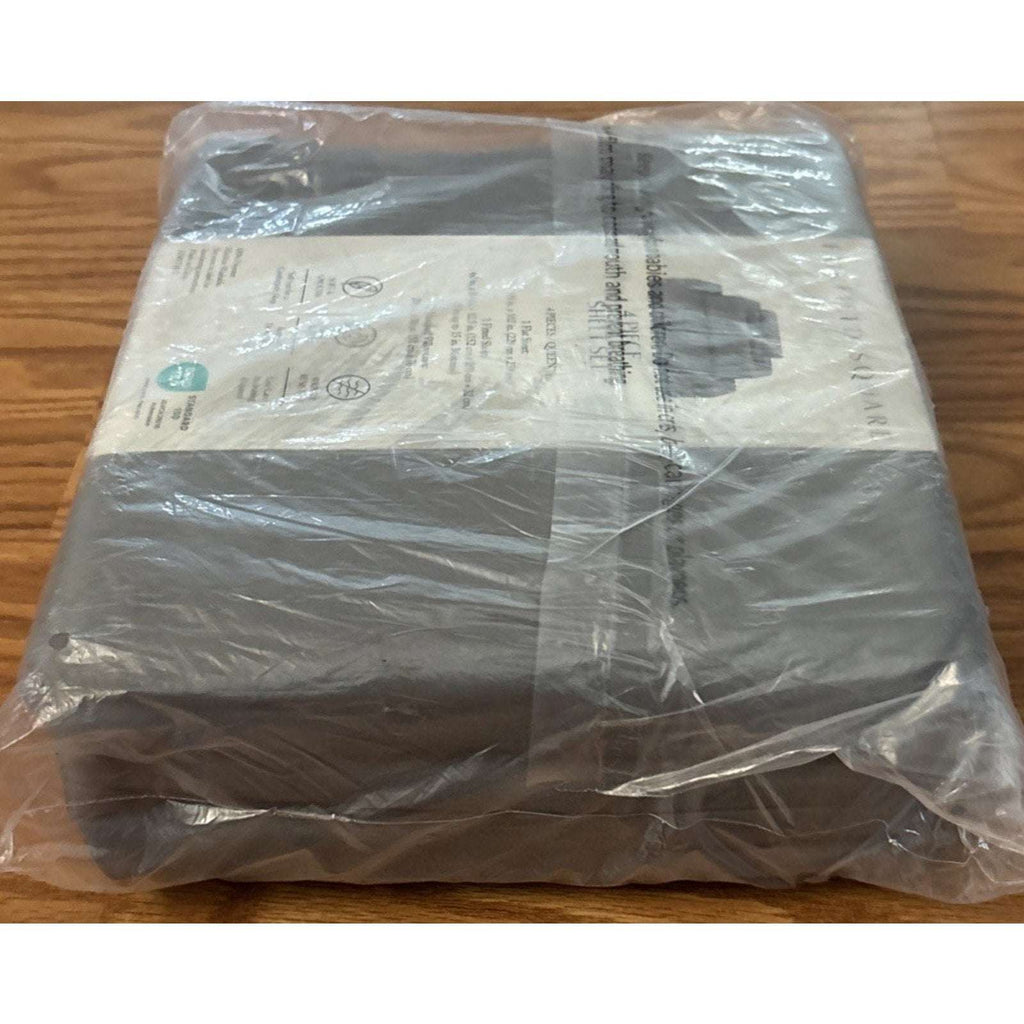 FAIRFIELD SQUARE ULTRA SOFT Wrinkle Resistant 4PC Sheet Set Dark Gray QUEEN