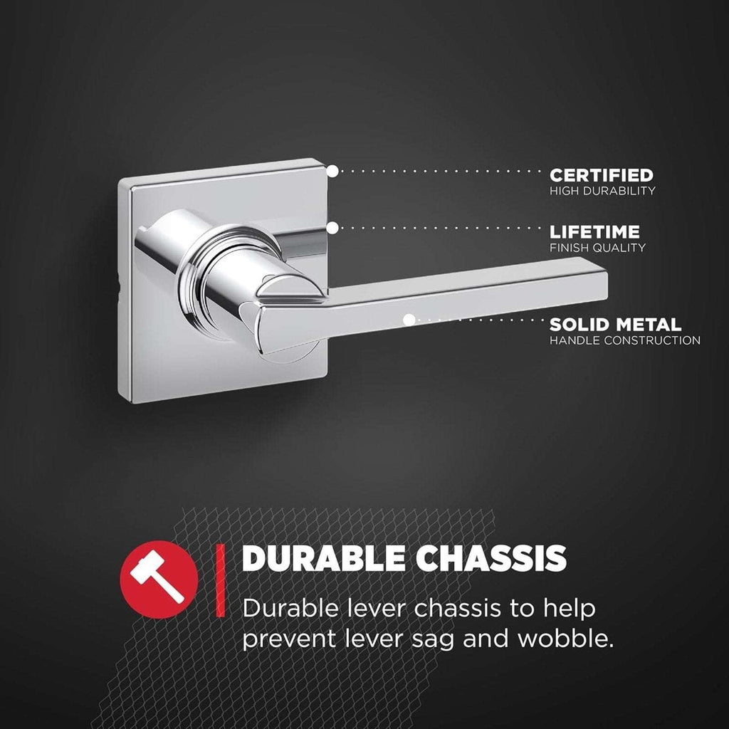 2 Kwikset 92001-605 Casey Passage Hallway Closet Door Square Lever Set in Chrome