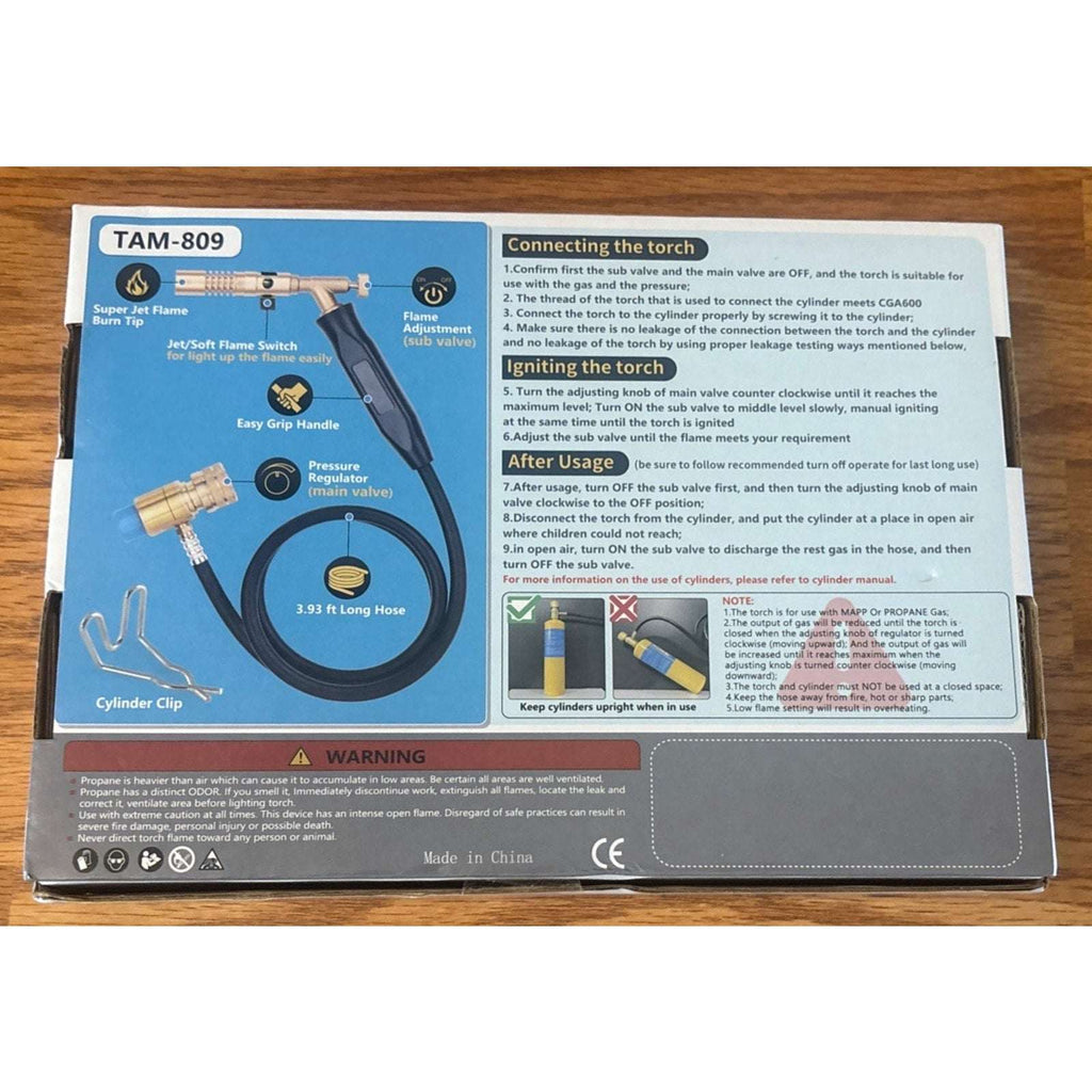 TAUSOM Air Fuel Torch Kit MAPP/MAP-Pro/Propane with Pressure Regulator, Heat Adj