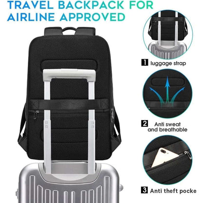 BANGE Business Commute Backpack Black fits 15.6” Laptop, Waterproof, Travel Pack